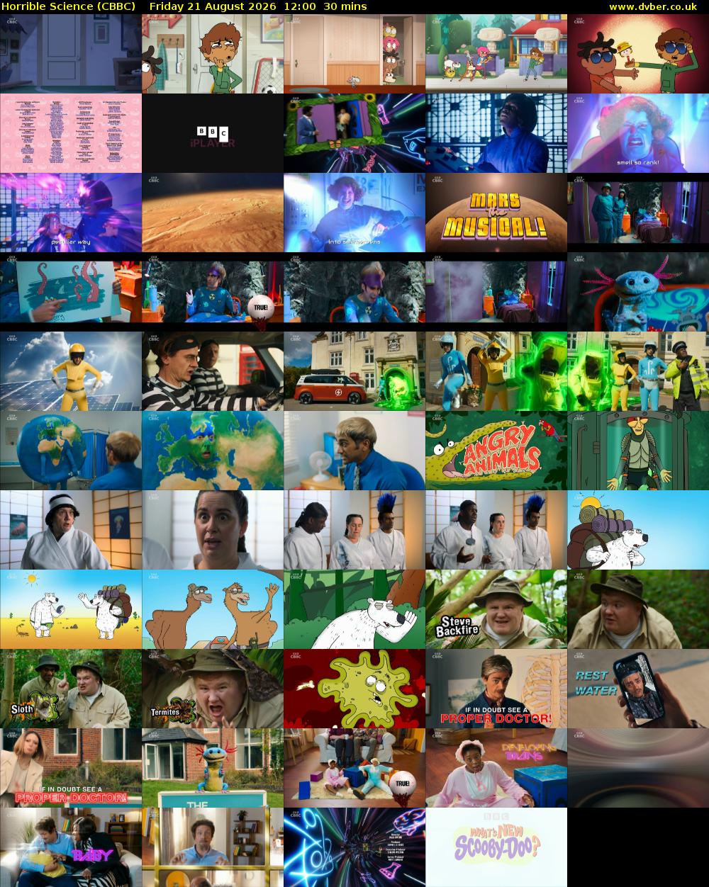 Horrible Science (CBBC) Friday 21 August 2026 12:00 - 12:30
