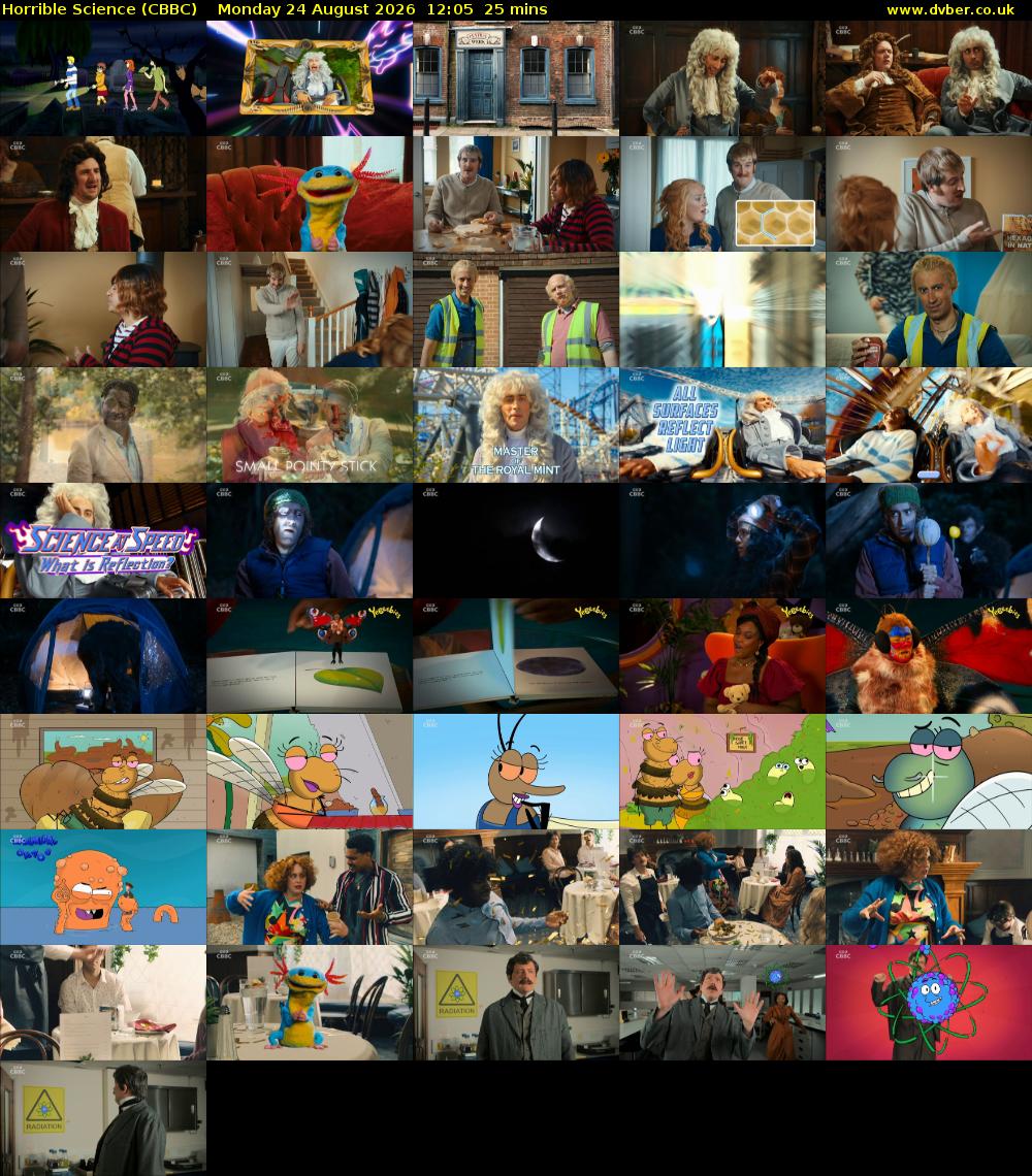 Horrible Science (CBBC) Monday 24 August 2026 12:05 - 12:30