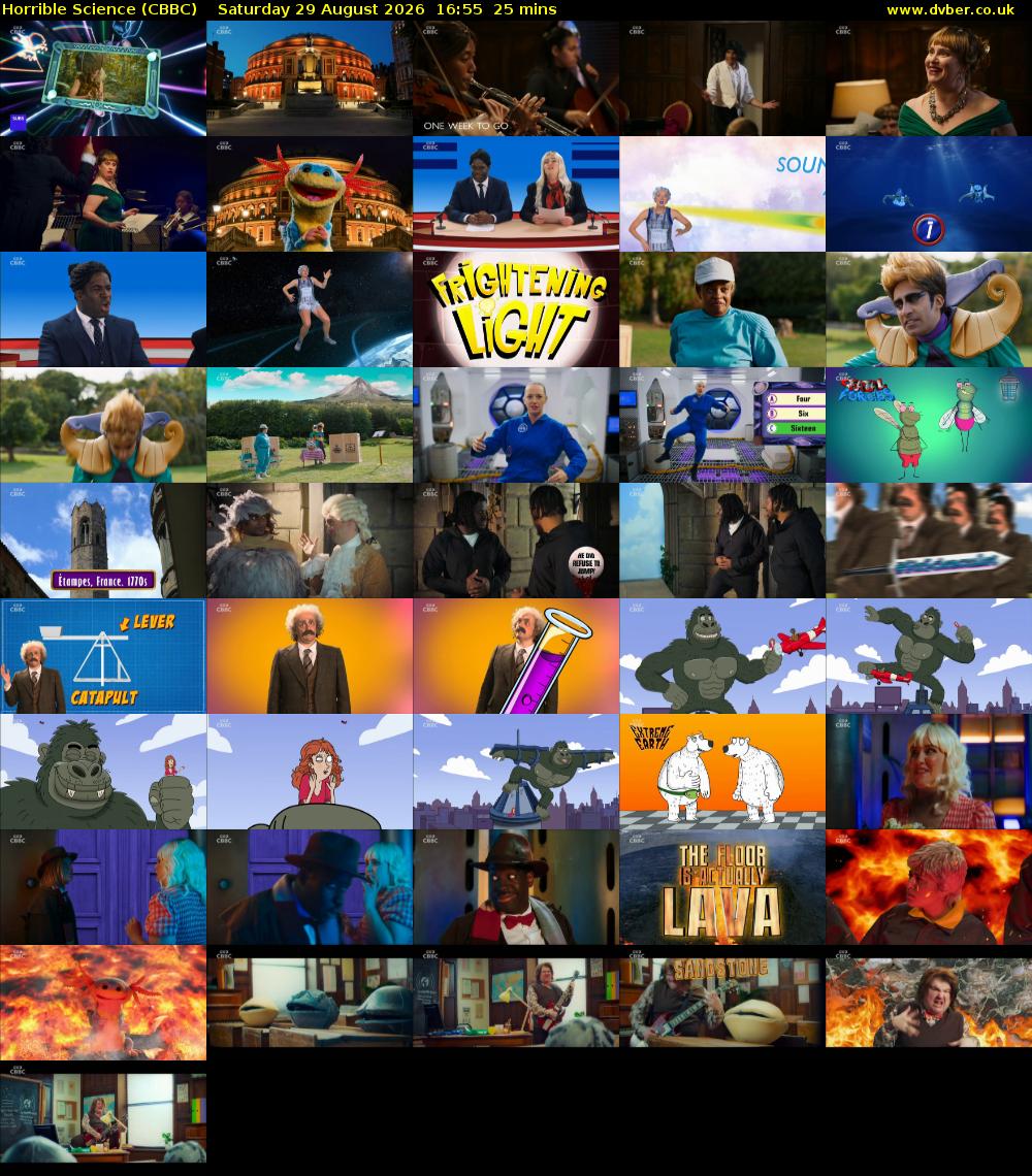 Horrible Science (CBBC) Saturday 29 August 2026 16:55 - 17:20