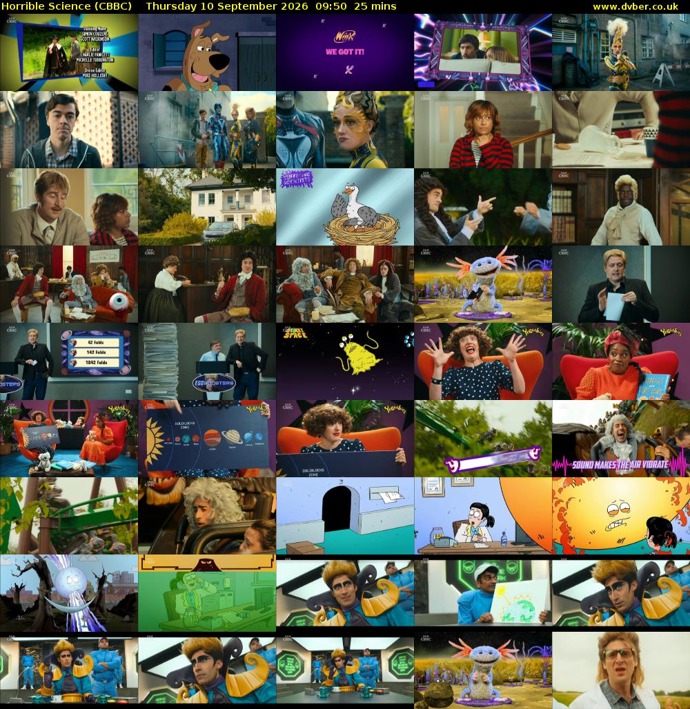 Horrible Science (CBBC) Thursday 10 September 2026 09:50 - 10:15