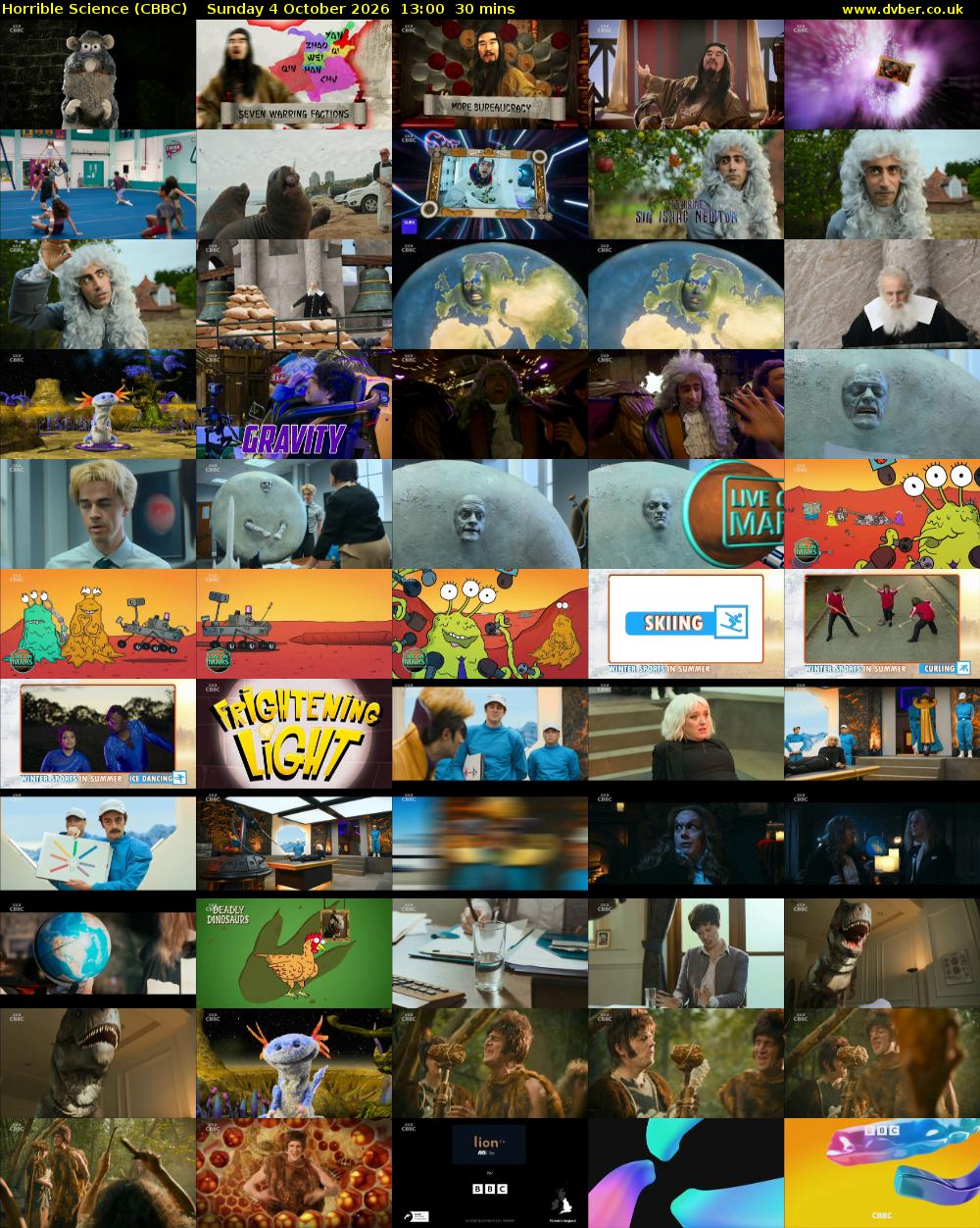 Horrible Science (CBBC) Sunday 4 October 2026 13:00 - 13:30