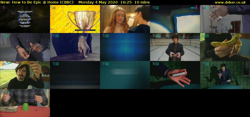 How to Be Epic @ Home (CBBC) Monday 4 May 2020 16:25 - 16:35