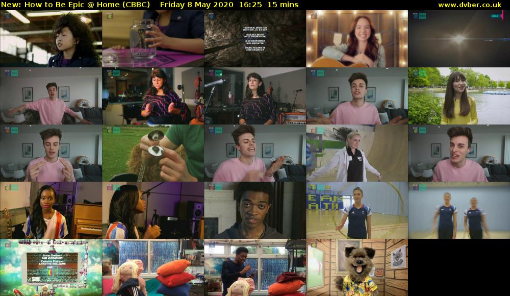 How to Be Epic @ Home (CBBC) Friday 8 May 2020 16:25 - 16:40
