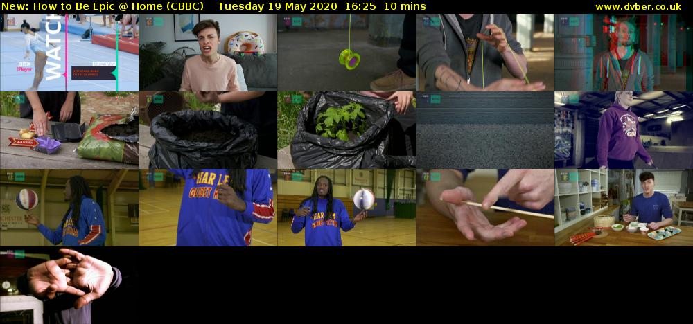 How to Be Epic @ Home (CBBC) Tuesday 19 May 2020 16:25 - 16:35