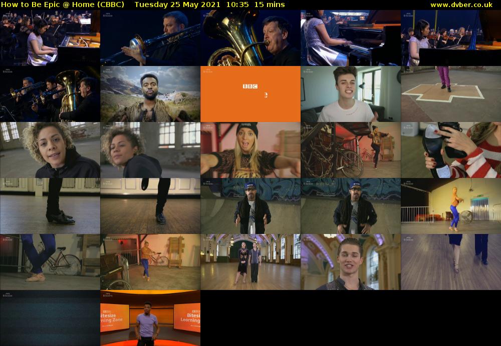 How to Be Epic @ Home (CBBC) Tuesday 25 May 2021 10:35 - 10:50