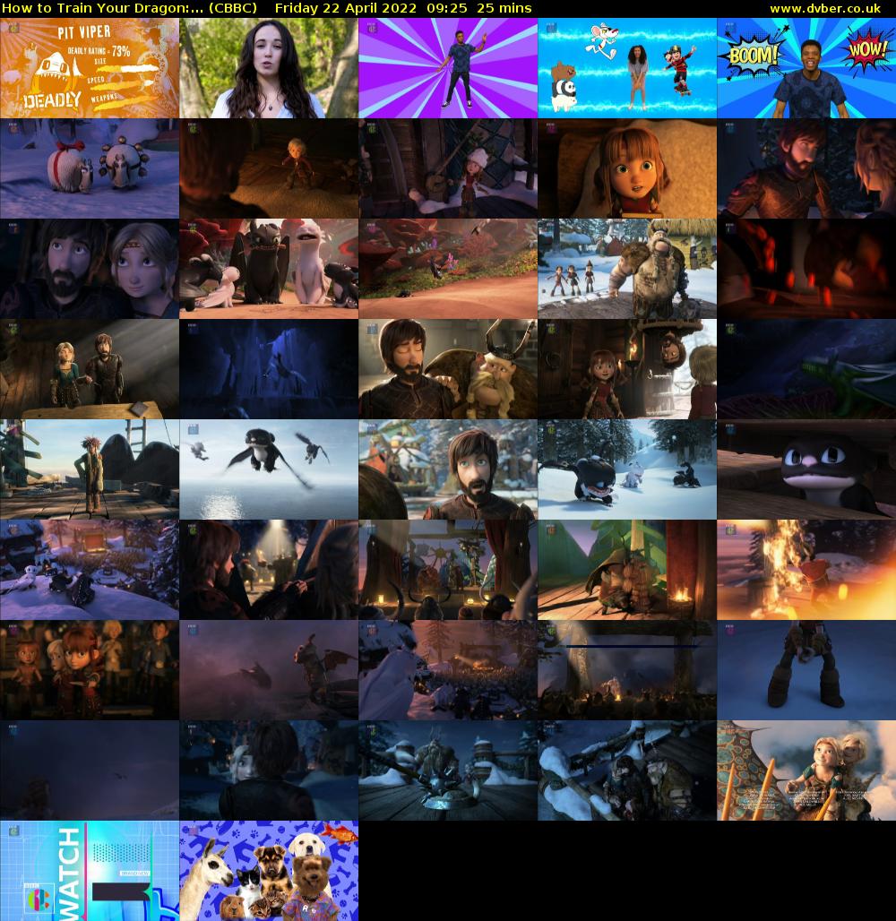 How to Train Your Dragon:... (CBBC) Friday 22 April 2022 09:25 - 09:50