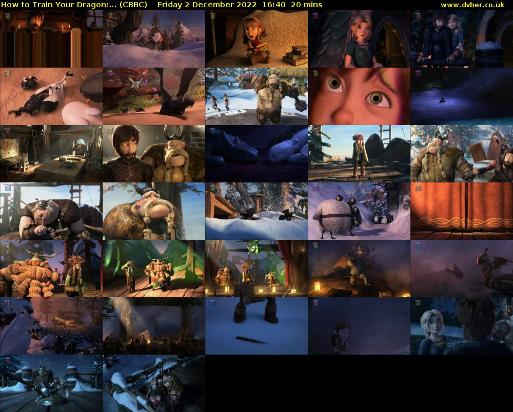 How to Train Your Dragon:... (CBBC) Friday 2 December 2022 16:40 - 17:00