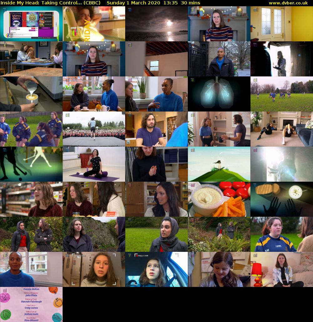 Inside My Head: Taking Control... (CBBC) Sunday 1 March 2020 13:35 - 14:05