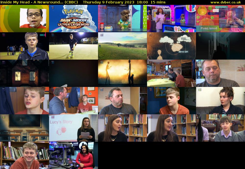 Inside My Head - A Newsround... (CBBC) Thursday 9 February 2023 18:00 - 18:15