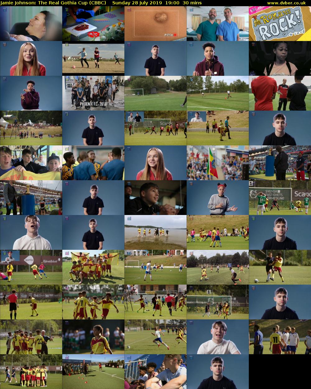 Jamie Johnson: The Real Gothia Cup (CBBC) Sunday 28 July 2019 19:00 - 19:30