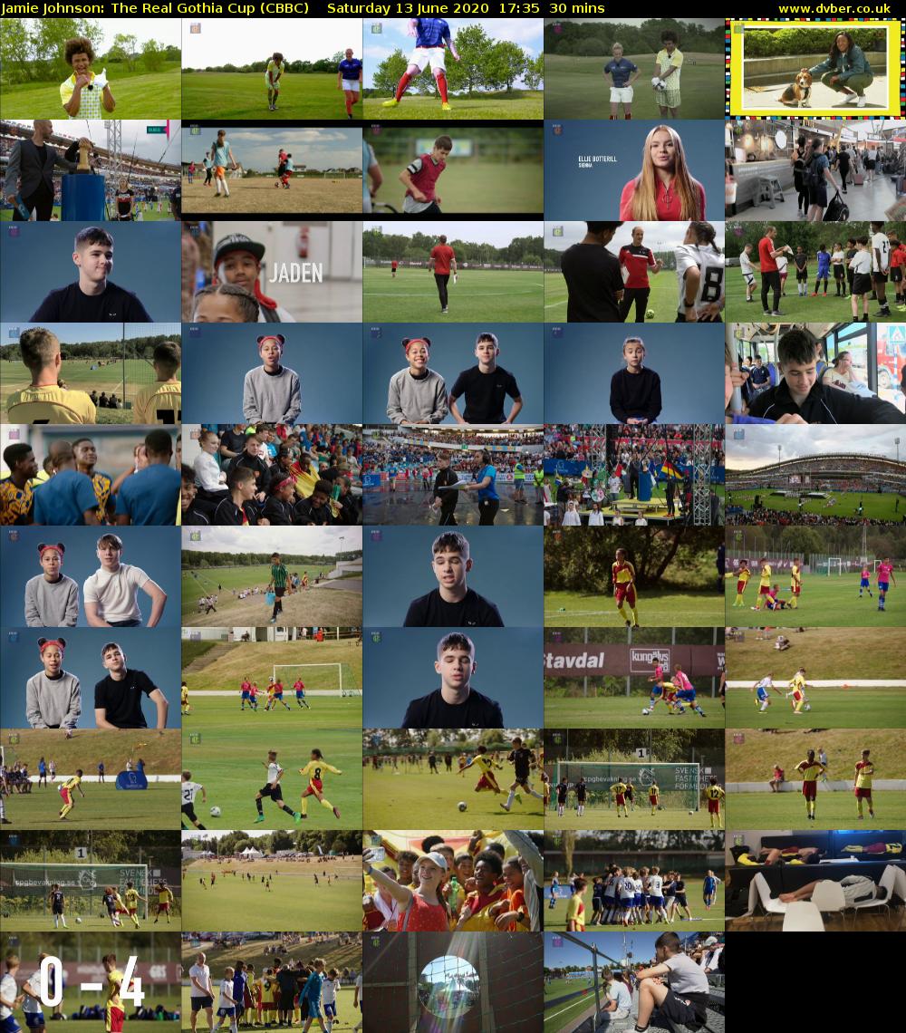 Jamie Johnson: The Real Gothia Cup (CBBC) Saturday 13 June 2020 17:35 - 18:05