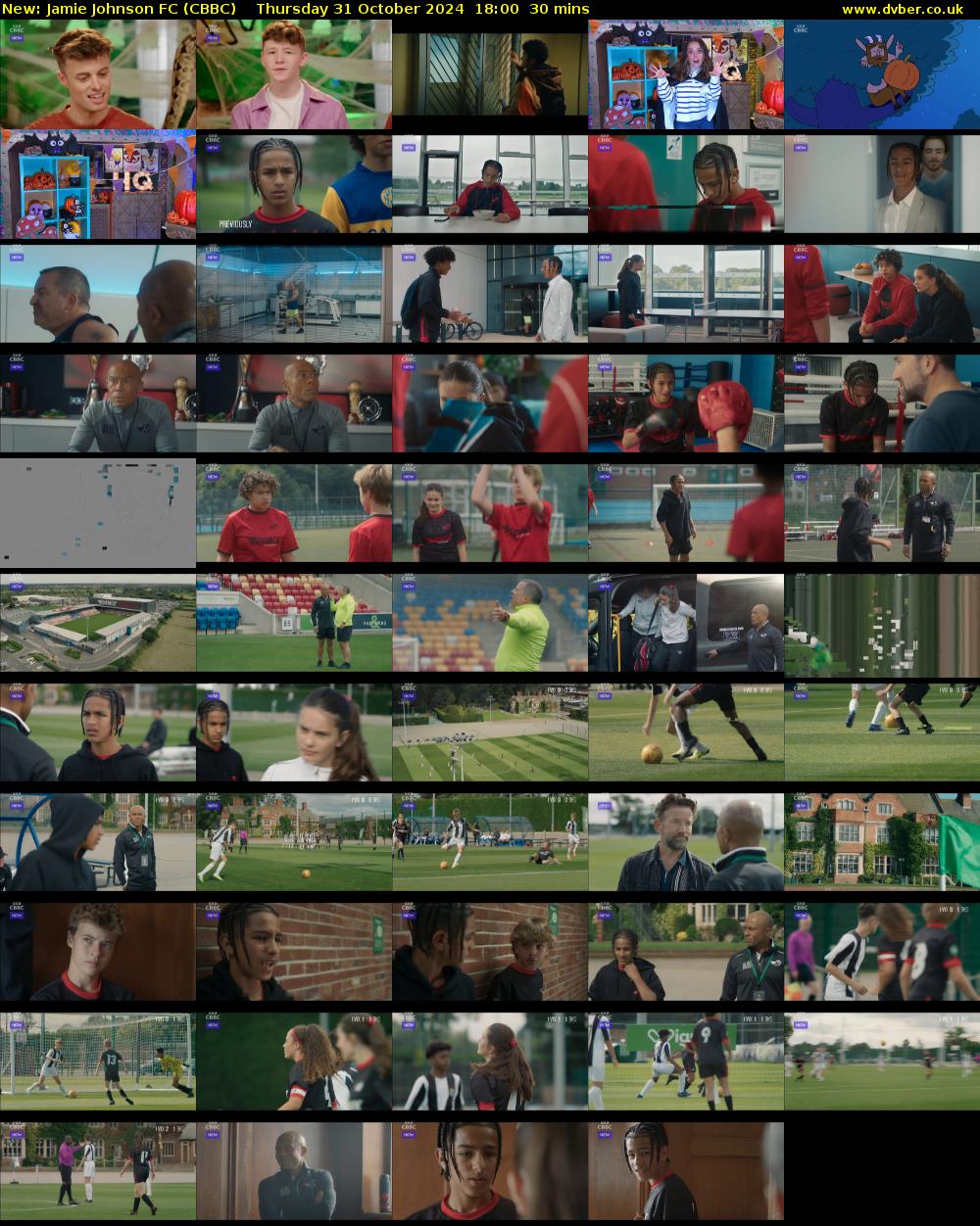 Jamie Johnson FC (CBBC) Thursday 31 October 2024 18:00 - 18:30