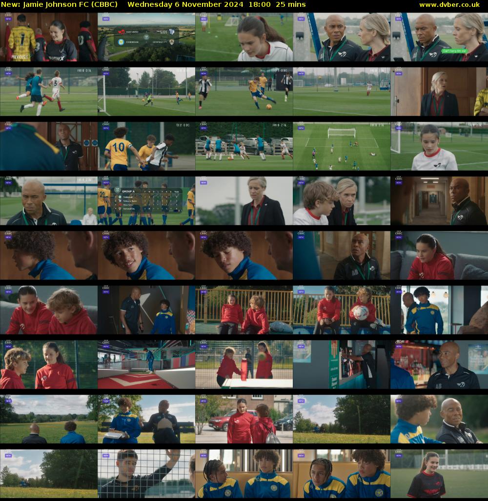 Jamie Johnson FC (CBBC) Wednesday 6 November 2024 18:00 - 18:25