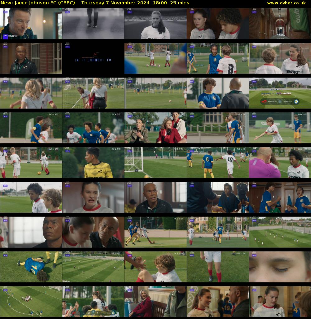 Jamie Johnson FC (CBBC) Thursday 7 November 2024 18:00 - 18:25