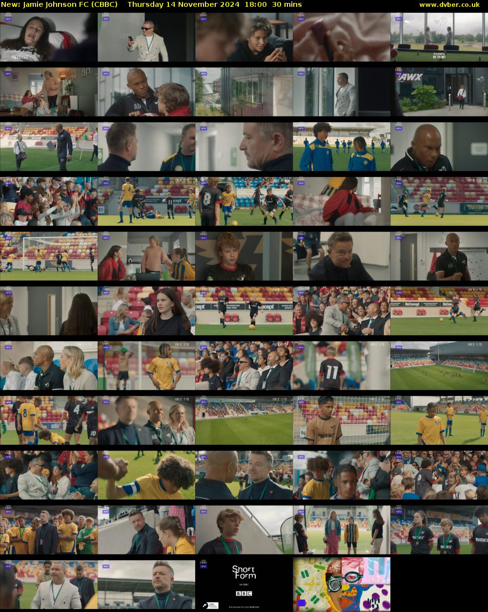 Jamie Johnson FC (CBBC) Thursday 14 November 2024 18:00 - 18:30