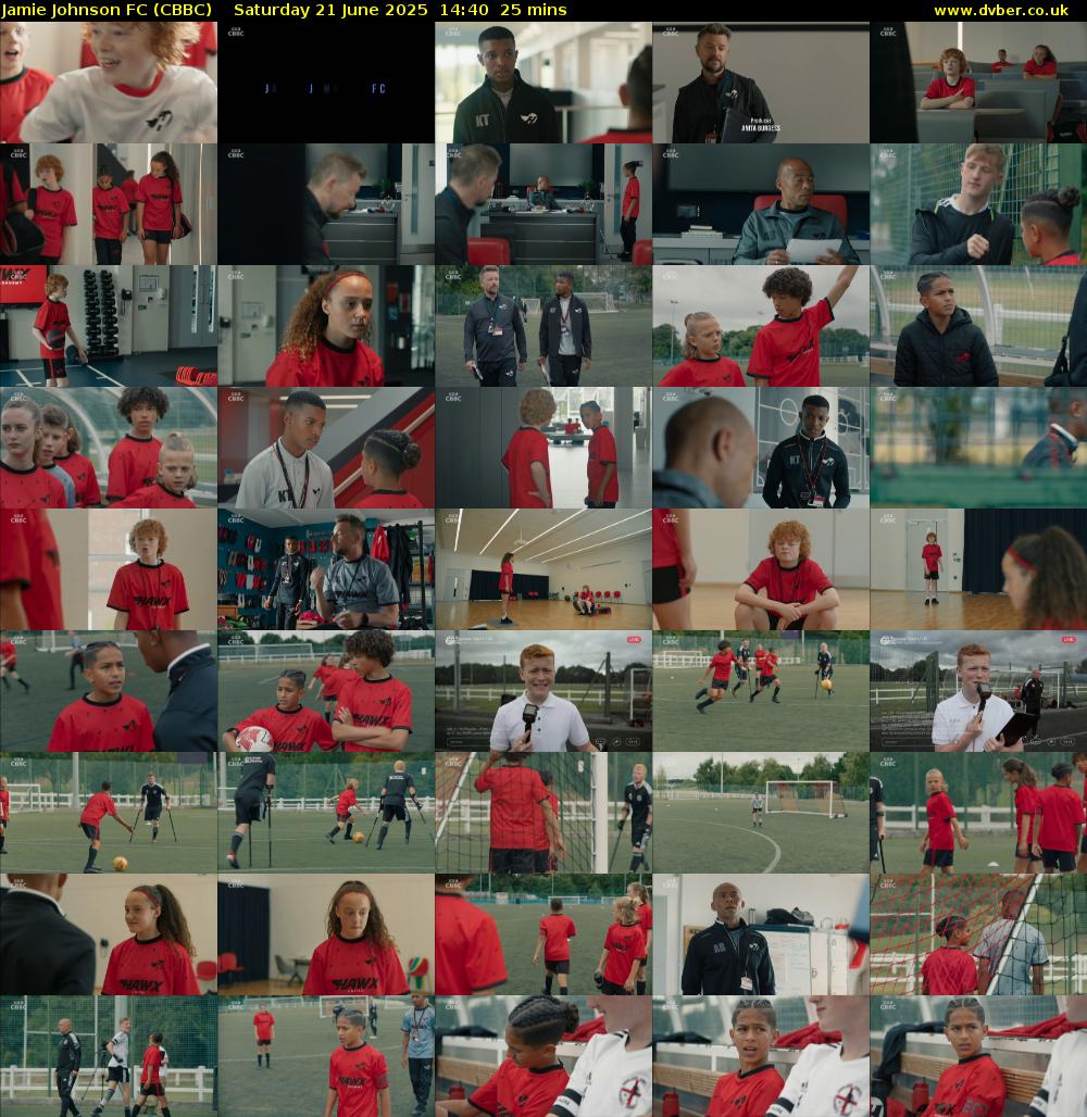 Jamie Johnson FC (CBBC) Saturday 21 June 2025 14:40 - 15:05