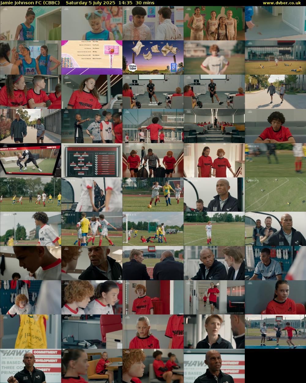 Jamie Johnson FC (CBBC) Saturday 5 July 2025 14:35 - 15:05