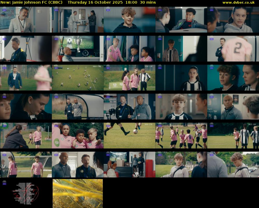 Jamie Johnson FC (CBBC) Thursday 16 October 2025 18:00 - 18:30