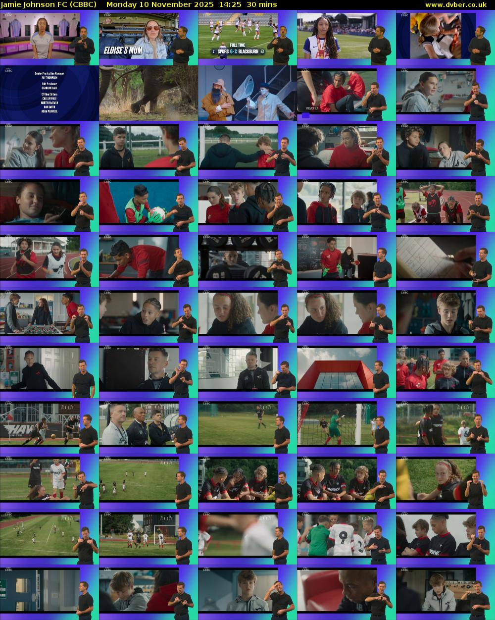 Jamie Johnson FC (CBBC) Monday 10 November 2025 14:25 - 14:55
