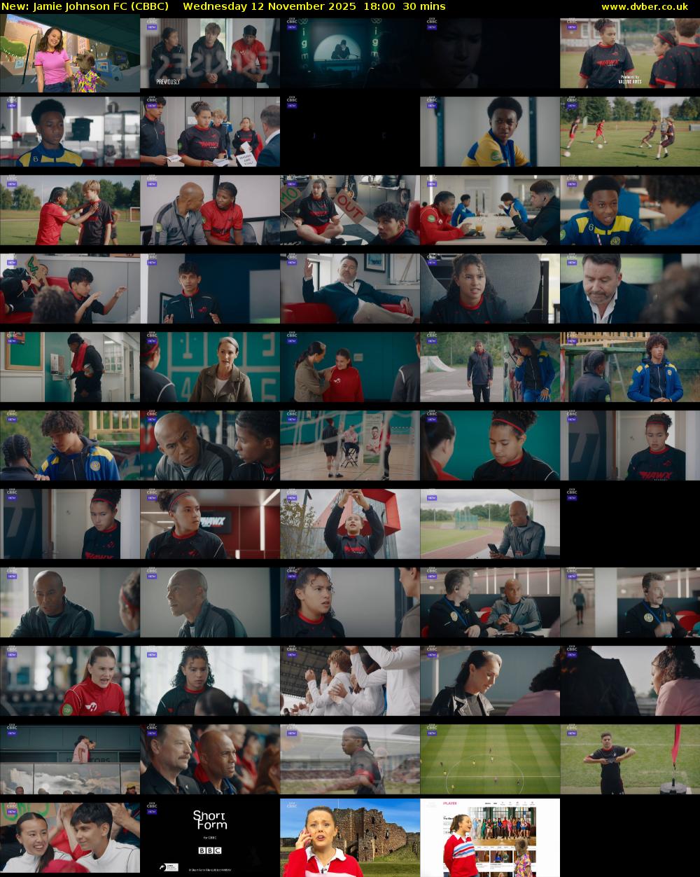 Jamie Johnson FC (CBBC) Wednesday 12 November 2025 18:00 - 18:30