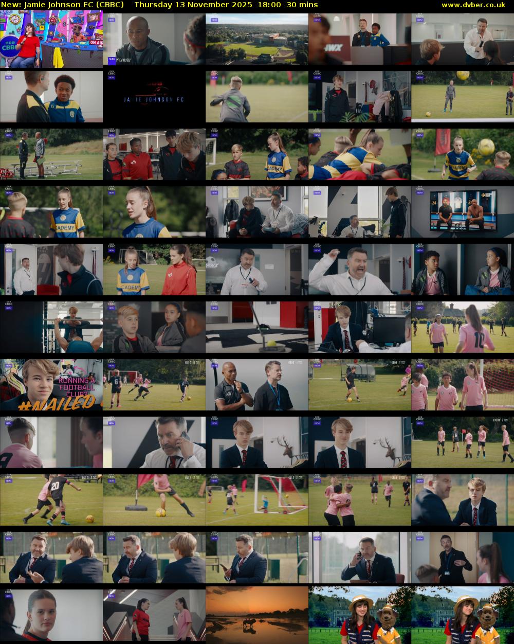 Jamie Johnson FC (CBBC) Thursday 13 November 2025 18:00 - 18:30