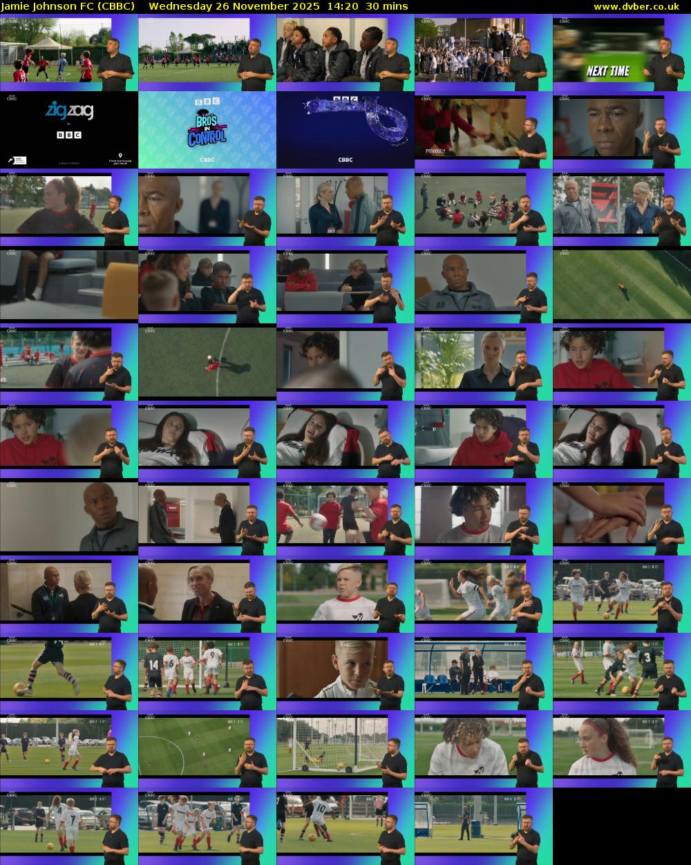Jamie Johnson FC (CBBC) Wednesday 26 November 2025 14:20 - 14:50