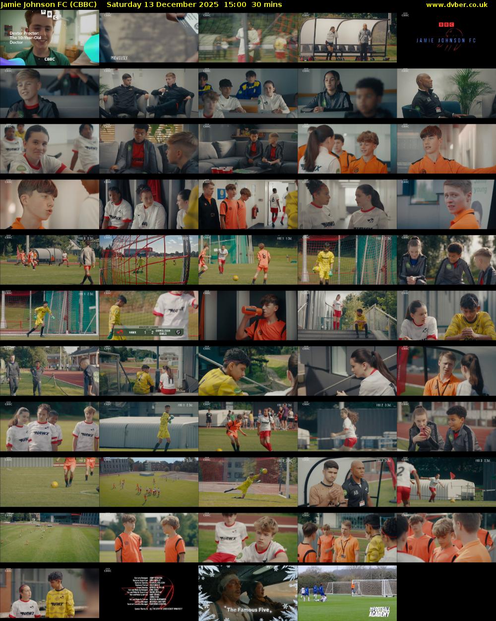 Jamie Johnson FC (CBBC) Saturday 13 December 2025 15:00 - 15:30
