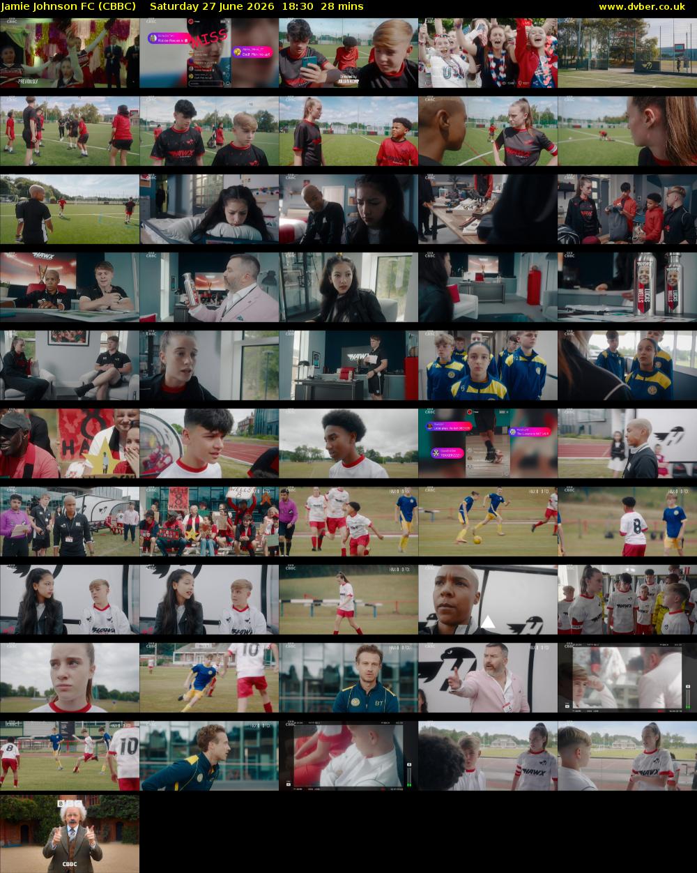 Jamie Johnson FC (CBBC) Saturday 27 June 2026 18:30 - 18:58