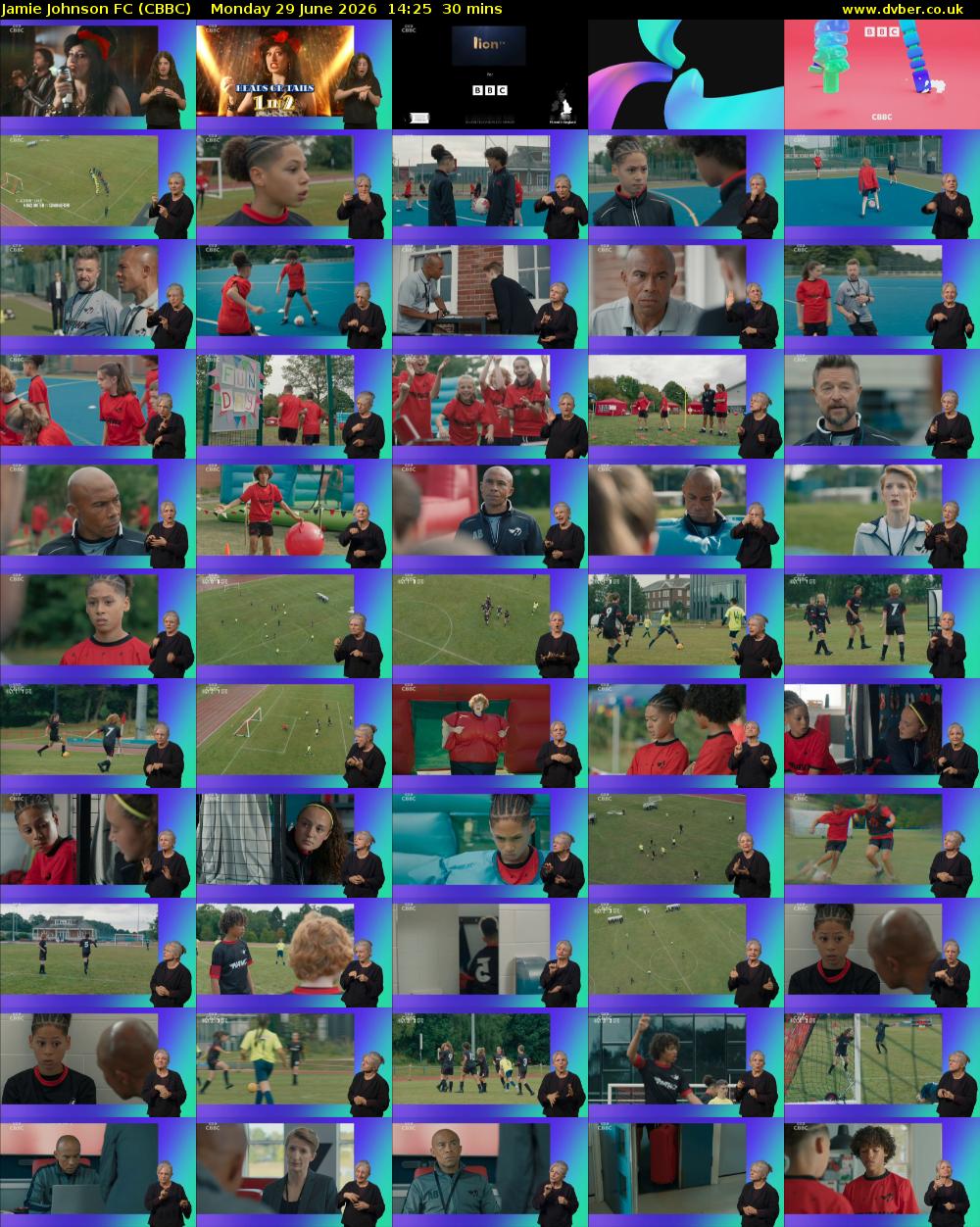 Jamie Johnson FC (CBBC) Monday 29 June 2026 14:25 - 14:55