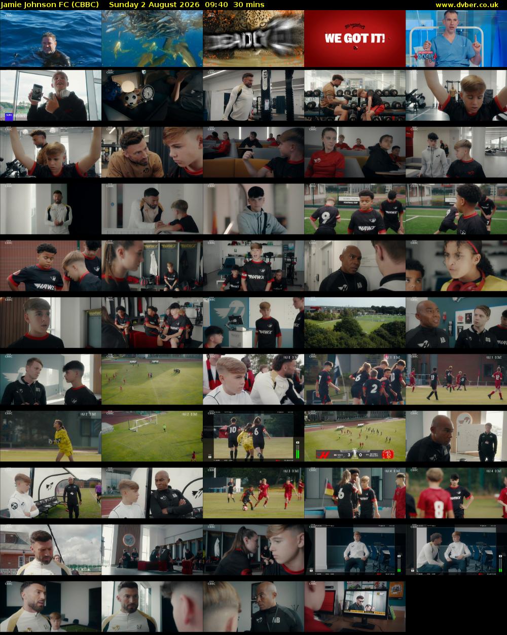 Jamie Johnson FC (CBBC) Sunday 2 August 2026 09:40 - 10:10