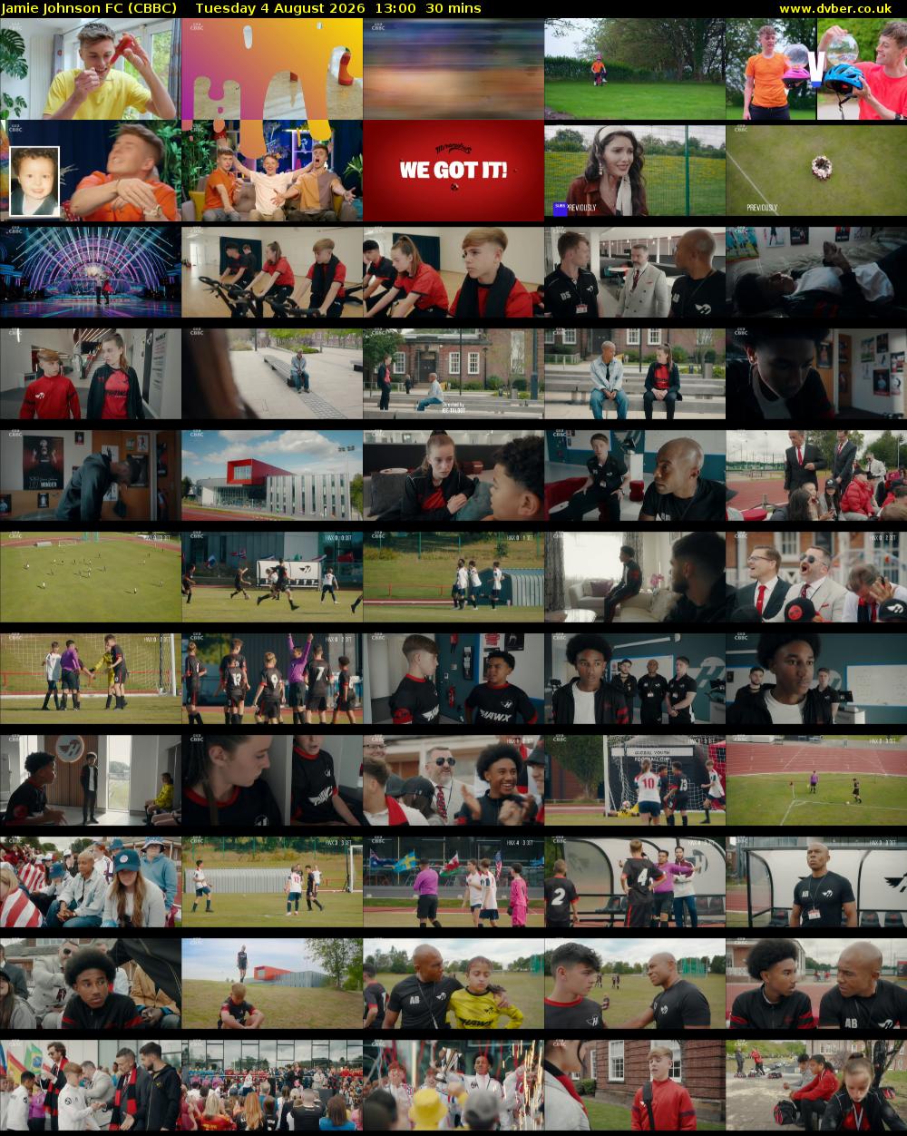 Jamie Johnson FC (CBBC) Tuesday 4 August 2026 13:00 - 13:30