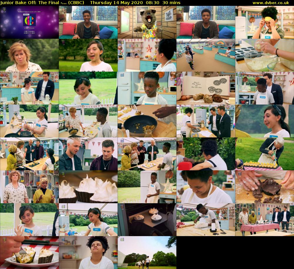 Junior Bake Off: The Final -... (CBBC) Thursday 14 May 2020 08:30 - 09:00
