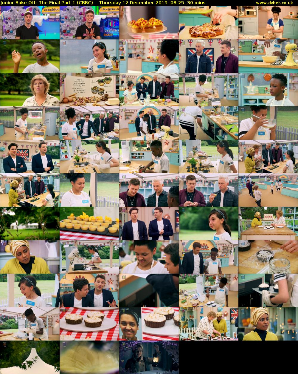 Junior Bake Off: The Final Part 1 (CBBC) Thursday 12 December 2019 08:25 - 08:55