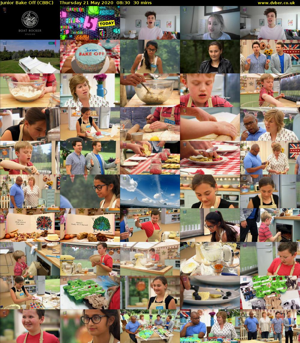 Junior Bake Off (CBBC) Thursday 21 May 2020 08:30 - 09:00