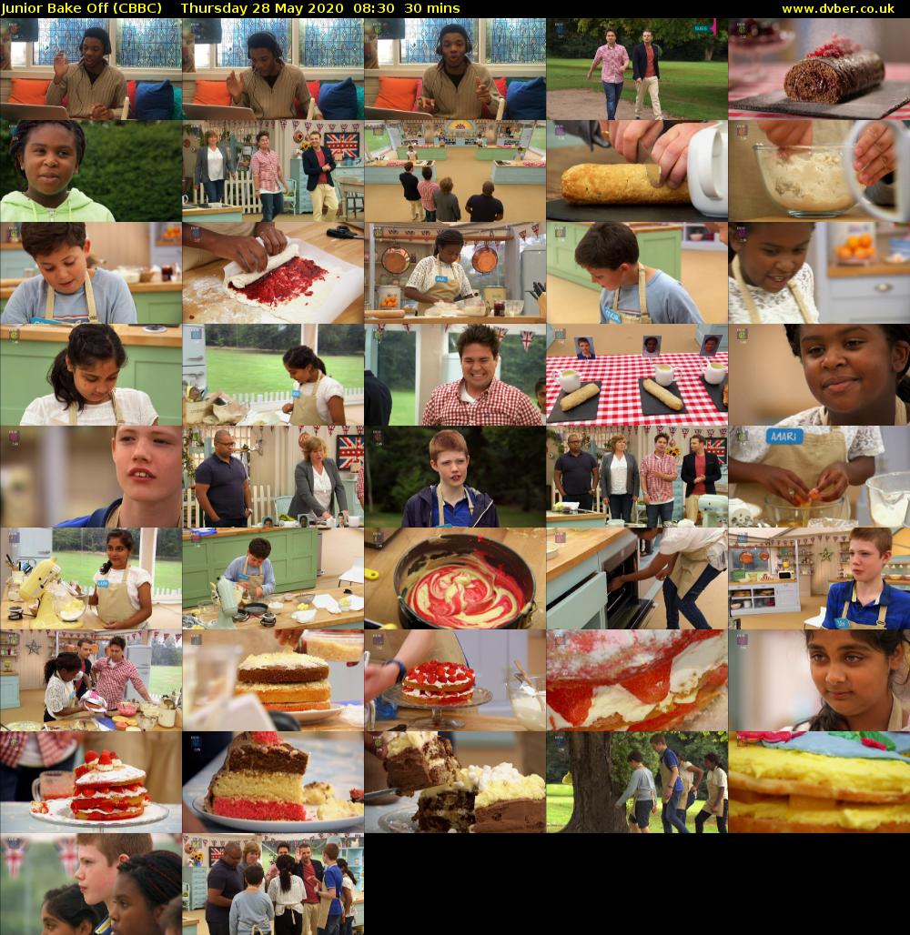 Junior Bake Off (CBBC) Thursday 28 May 2020 08:30 - 09:00