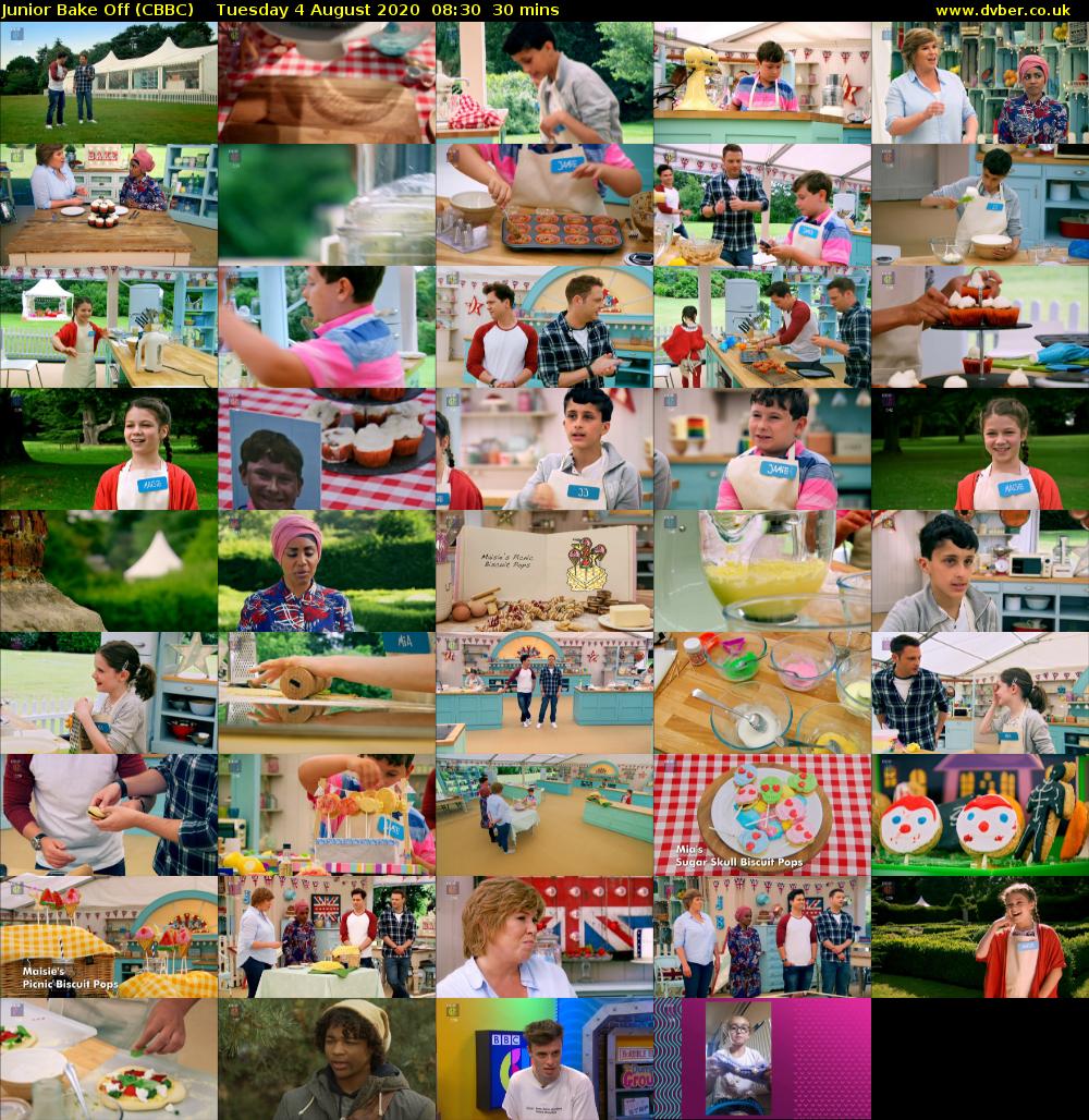 Junior Bake Off (CBBC) Tuesday 4 August 2020 08:30 - 09:00