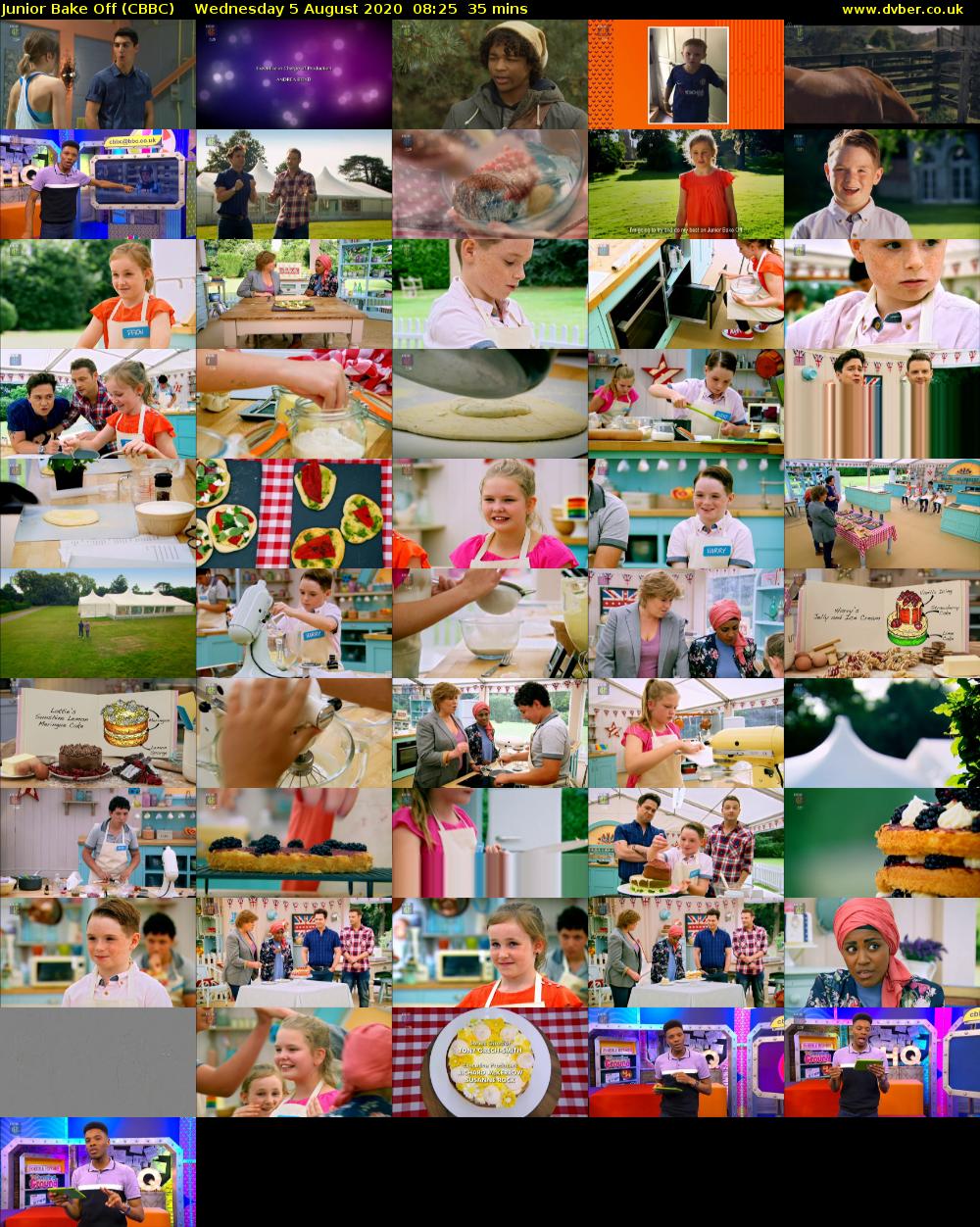 Junior Bake Off (CBBC) Wednesday 5 August 2020 08:25 - 09:00