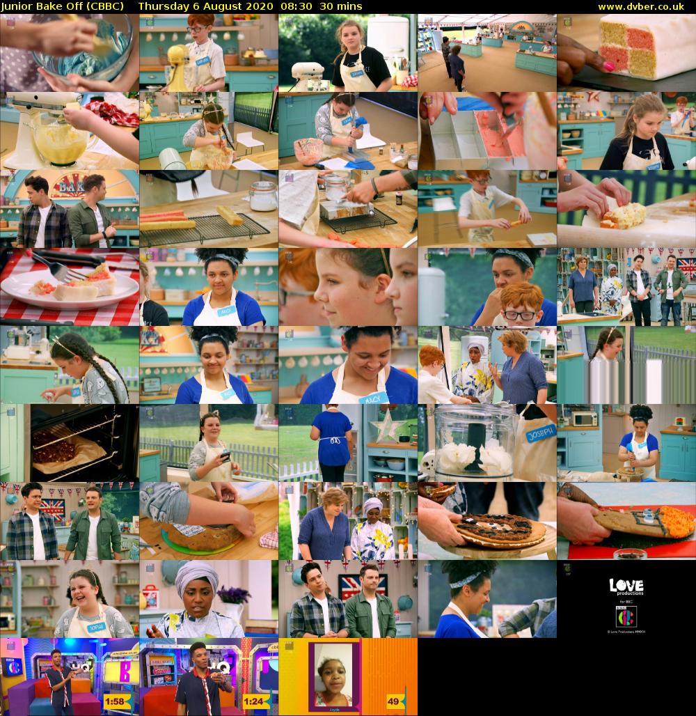 Junior Bake Off (CBBC) Thursday 6 August 2020 08:30 - 09:00