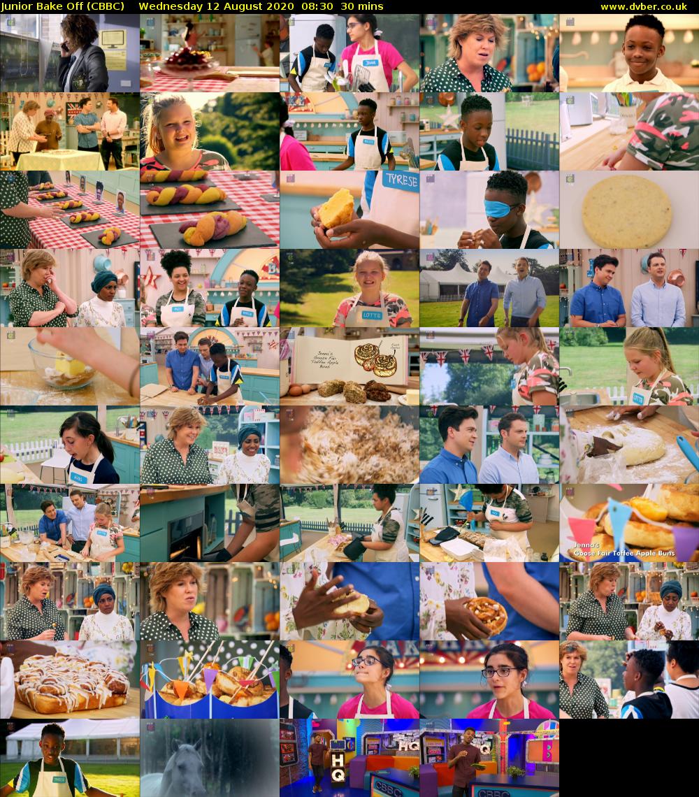 Junior Bake Off (CBBC) Wednesday 12 August 2020 08:30 - 09:00
