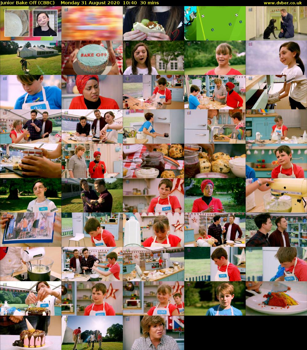 Junior Bake Off (CBBC) Monday 31 August 2020 10:40 - 11:10
