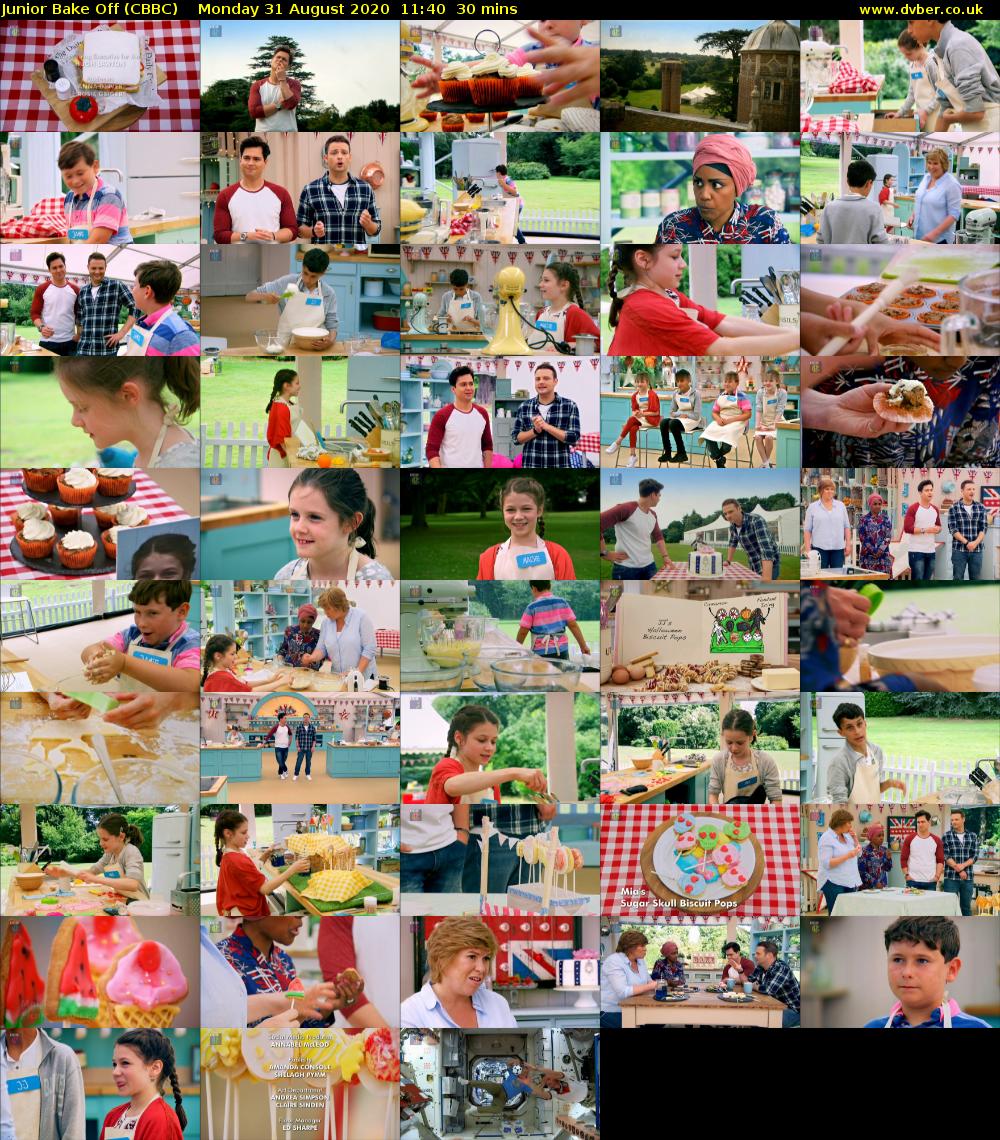 Junior Bake Off (CBBC) Monday 31 August 2020 11:40 - 12:10