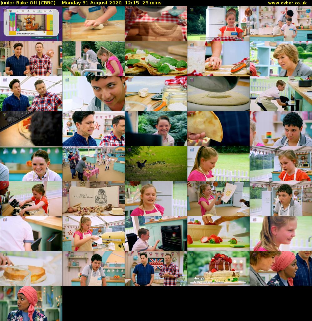Junior Bake Off (CBBC) Monday 31 August 2020 12:15 - 12:40