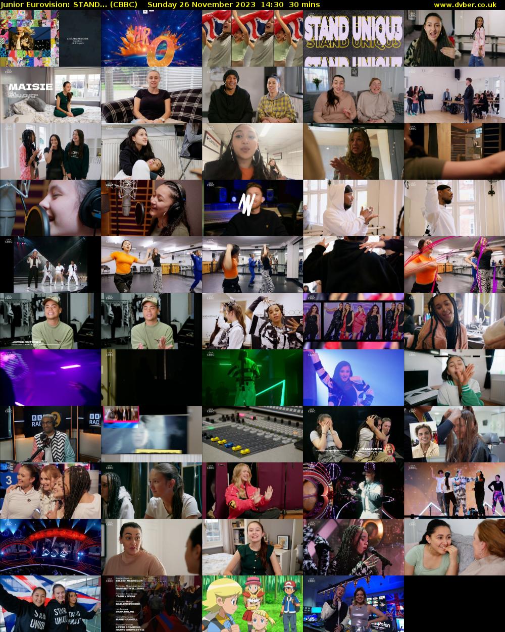 Junior Eurovision: STAND... (CBBC) Sunday 26 November 2023 14:30 - 15:00