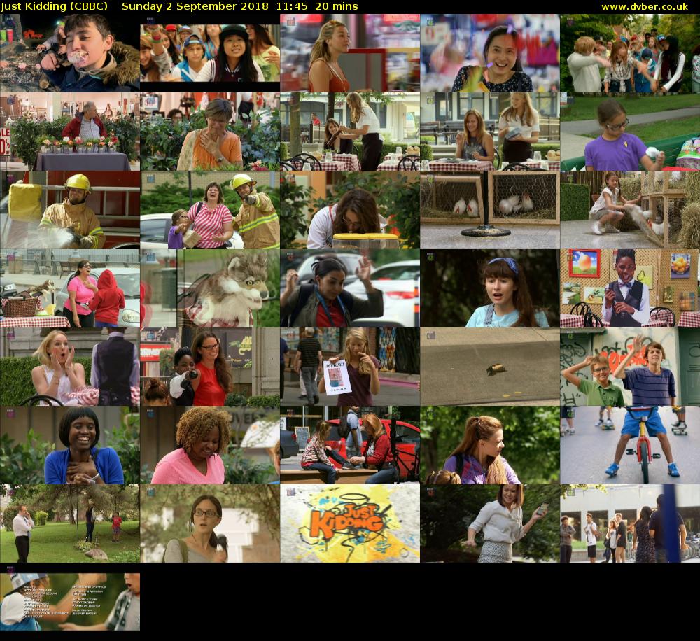 Just Kidding (CBBC) Sunday 2 September 2018 11:45 - 12:05