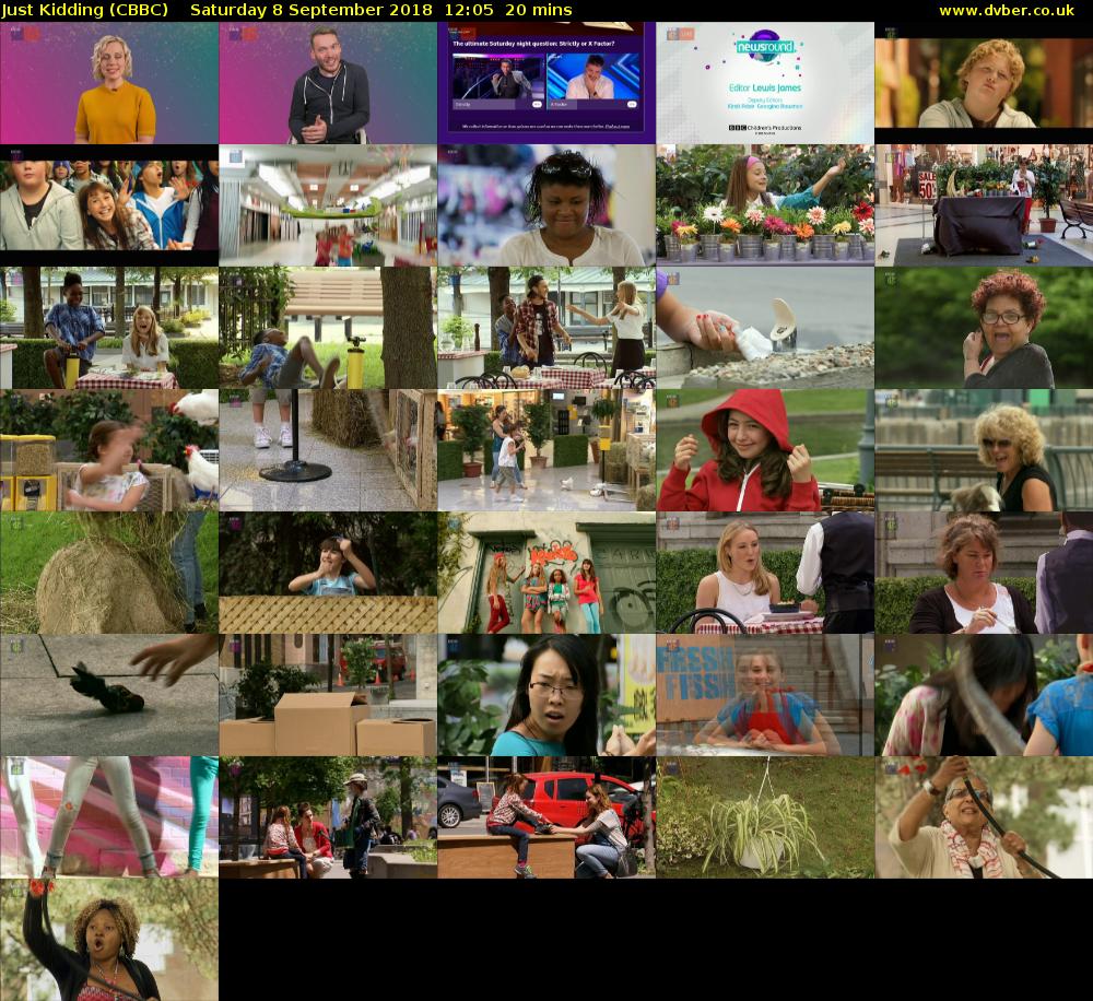 Just Kidding (CBBC) Saturday 8 September 2018 12:05 - 12:25