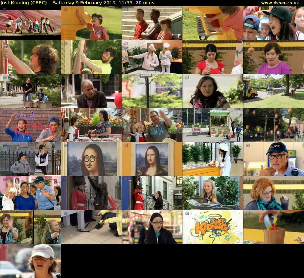 Just Kidding (CBBC) Saturday 9 February 2019 11:55 - 12:15