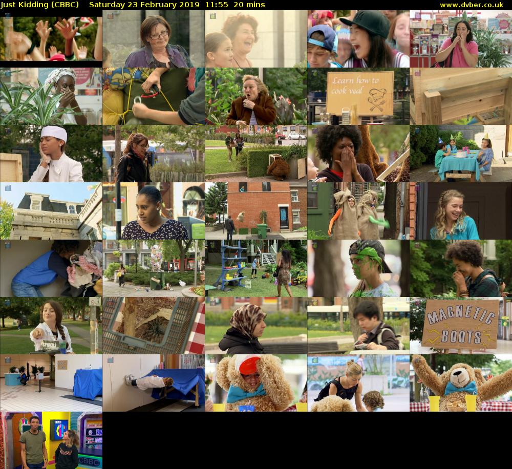 Just Kidding (CBBC) Saturday 23 February 2019 11:55 - 12:15