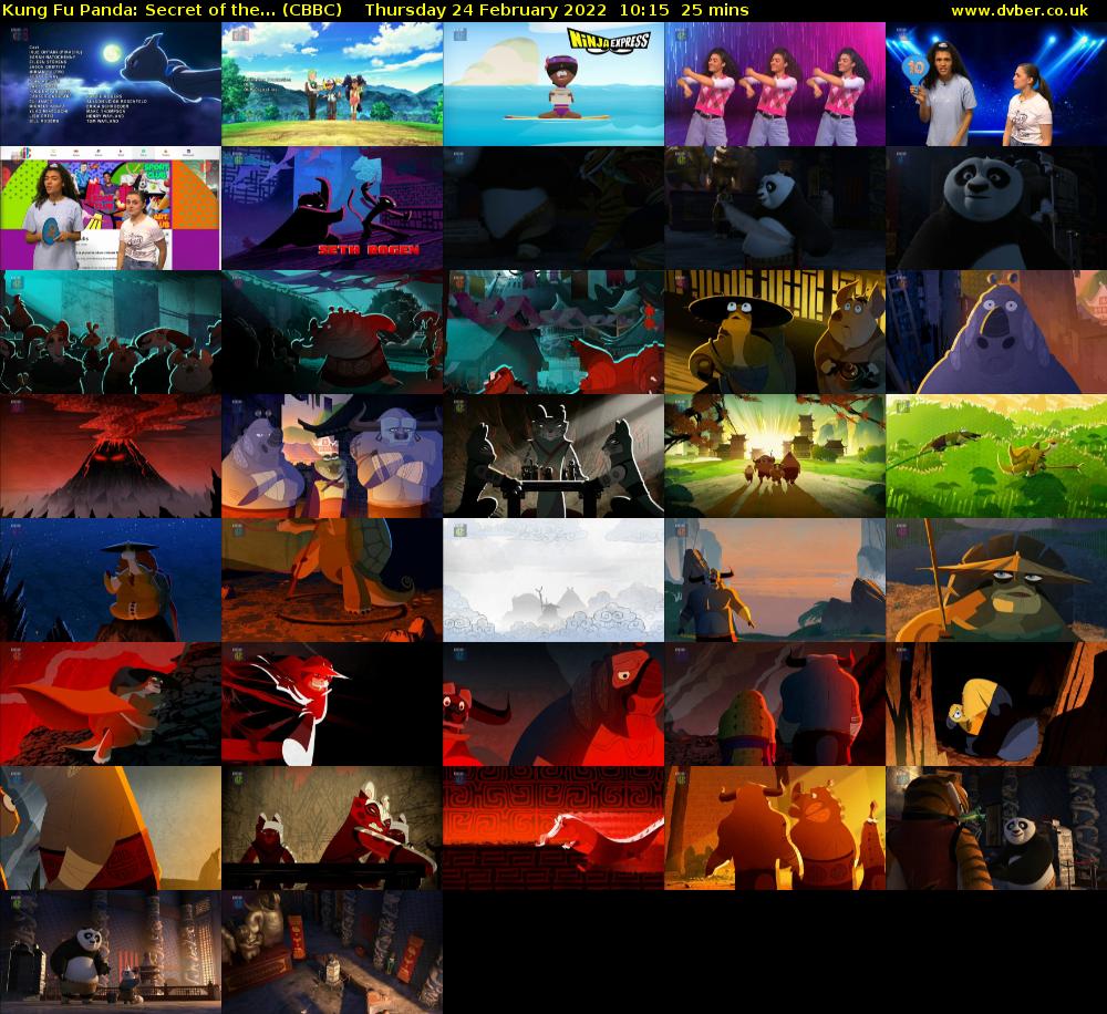 Kung Fu Panda: Secret of the... (CBBC) Thursday 24 February 2022 10:15 - 10:40
