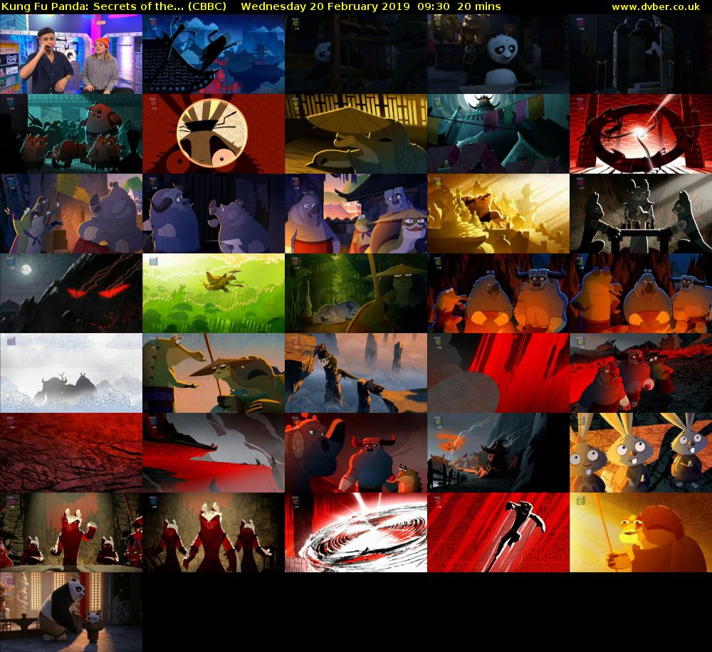 Kung Fu Panda: Secrets of the... (CBBC) Wednesday 20 February 2019 09:30 - 09:50