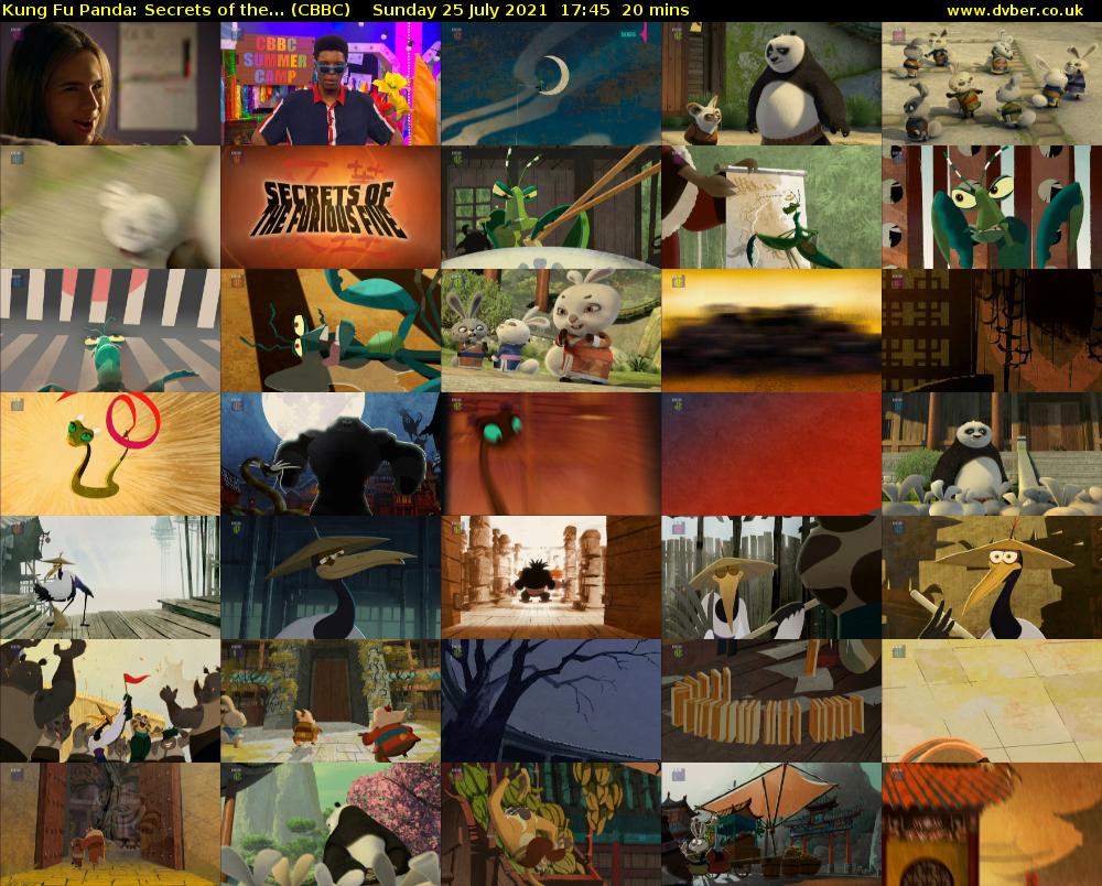 Kung Fu Panda: Secrets of the... (CBBC) Sunday 25 July 2021 17:45 - 18:05